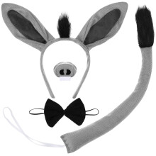 2Conjuntos Prop Fantasia Burro Infantil Para Festa E Cosplay