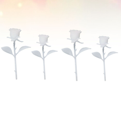 8St Mini Rozenversiering Wit Resin Gietvorm Creatief 1