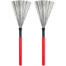 3Pares Escovas De Bateria Vermelhas Aço Com De