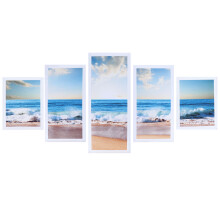 Quadros em tela com pôr do sol romântico no oceano, paisagem litorânea vibrante para decoração de sala de estar, quarto e casa.