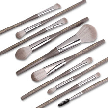 Beauté éclatante en toutes circonstances : le cadeau idéal pour les femmes, ensemble de pinceaux de maquillage professionnels portables, gris,