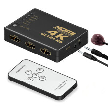 Επιλογέας διακόπτη HDMI, 5 είσοδοι, 1 έξοδος, έξυπνος διακόπτης 4K με τροφοδοτικό,