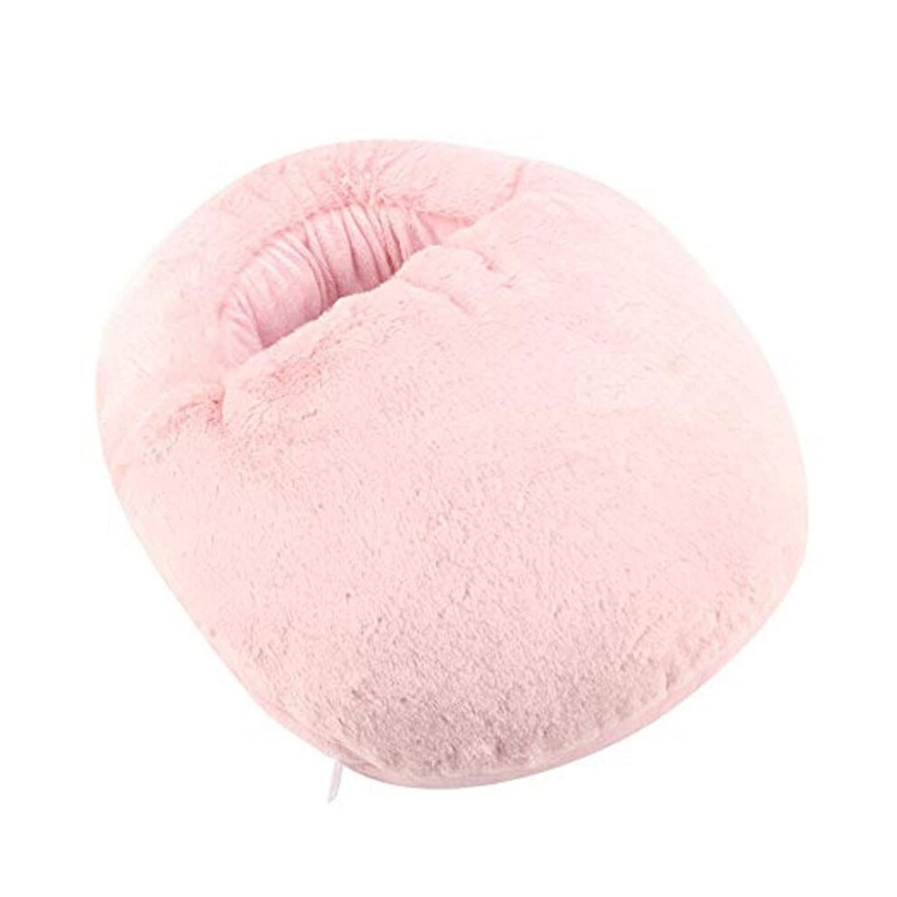 Pink Usb Heated Slippers With Washable Plush, Electric Foot Warmers For Winter, Rechargeable Mat