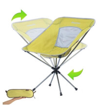Chaise de camping - Kingcamp - Pivotante 360 - Jaune - Aluminium - 1 place