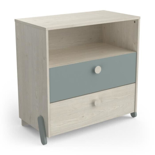 Commode - Demeyere - Ilian - 2 tiroirs - Style scandinave - Couleur beige