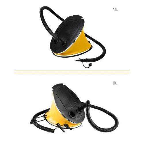 Pompe à pied - Kingcamp - 3 Litres - Gonflage rapide - 3 embouts interchangeables - Jaune 2