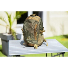 Mochila - Koh Lanta - 20 Litros - Marrón y verde - Ideal para acampar - Espalda reforzada