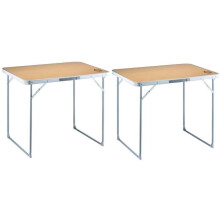 Set di 2 tavoli da campeggio pieghevoli per 4 persone - O'Camp - Forma valigia - 80 x 60 x 70 cm