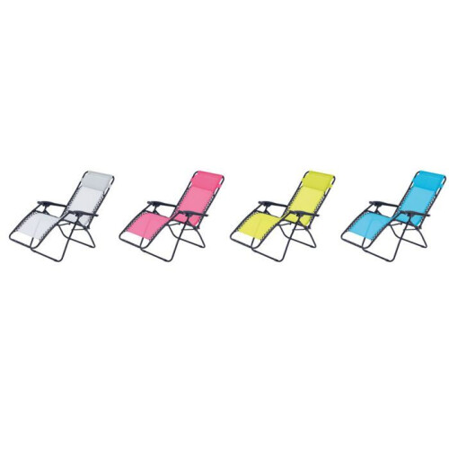 Sillón reclinable de jardín - O'Colors - Multi posiciones - Rosa 2