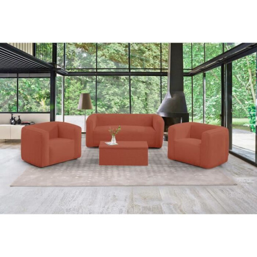 Divano gonfiabile 2-3 posti Terracotta - Interno ed esterno - Colore Terracotta