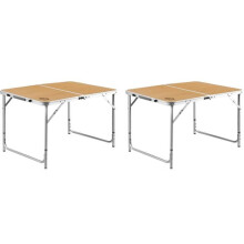 Set di 2 tavoli da campeggio pieghevoli 6 posti - O'Camp - Forma valigia - 120 x 60 x 70 cm