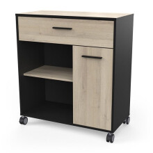 Küchenkonsole 1 Schublade 1 Tür Mint schwarz und Holz