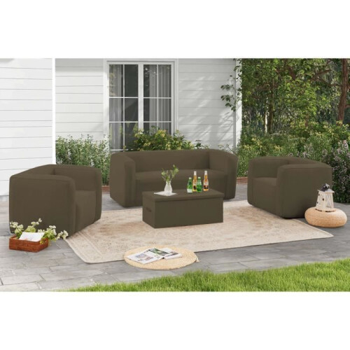 Divano gonfiabile 2-3 posti Terracotta - Interno ed esterno - Colore Camel 1