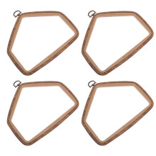 8Stk Mehrfarbiger Stickrahmen Hausförmig Imitat Holz DIY Set