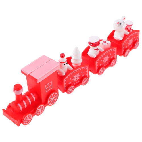 5St Mini Kersttrein Rood Plastic Speelgoed En Decoratie