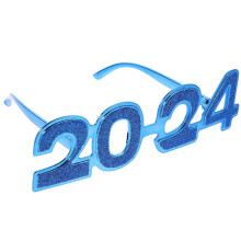 5Stk Blaue Partybrille 2024 Aus Stk Material Damen Silvester Spaßbrille
