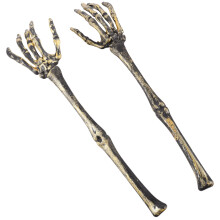 3Paare Halloween Gruselige Skelett Hände Stake Gold Kunststoff