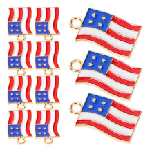 60Stk Flaggen Charms Amerikanische Flagge DIY Schmuckzubehör