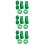 3Set Kit Tappi Valvole in Lega Alluminio Verde Per Auto 8