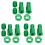 3Set Kit Tappi Valvole in Lega Alluminio Verde Per Auto 4
