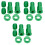 3Set Kit Tappi Valvole in Lega Alluminio Verde Per Auto 5