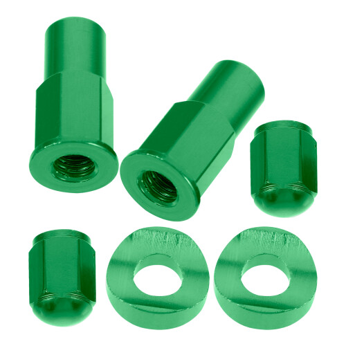 3Set Kit Tappi Valvole in Lega Alluminio Verde Per Auto 1