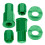 3Set Kit Tappi Valvole in Lega Alluminio Verde Per Auto 3