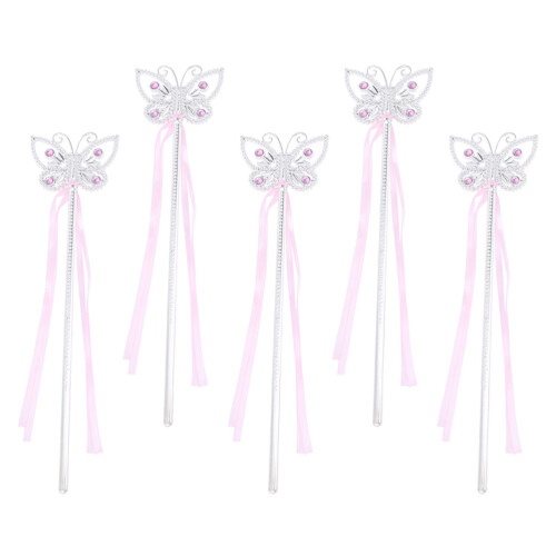 10Pz Bacchette Fatate Farfalle Rosa in Per E Feste