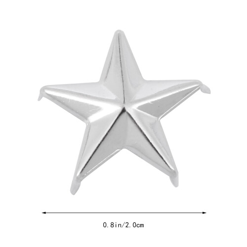 50Pz Rivetti Pentagramma Argento Per Abbigliamento E Scarpe 1