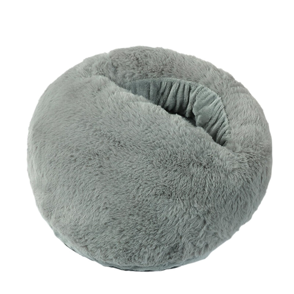 Grey Electric Heated Foot Warmer For Bed With 3Level Temperature Control, Soft Plush Usb Pillow