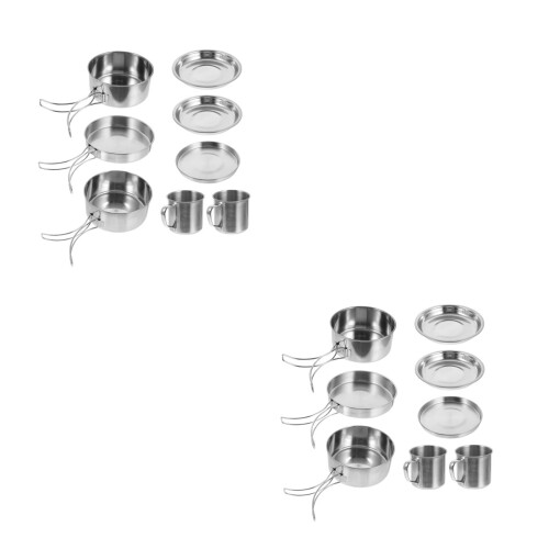 2Set Set Cucina Resistente Argento Outdoor 2