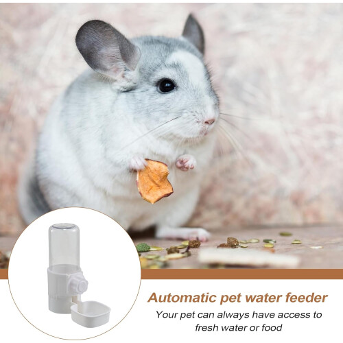 Bird Water Feeder Automatic Gravity Dispenser for Parrots and Small Pets, Easy Install, White 2