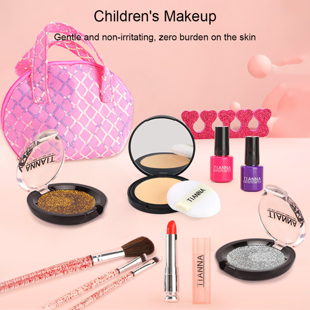 12pcs Kids Girls Makeup Set Washable with Carry Case, Safe & Fun