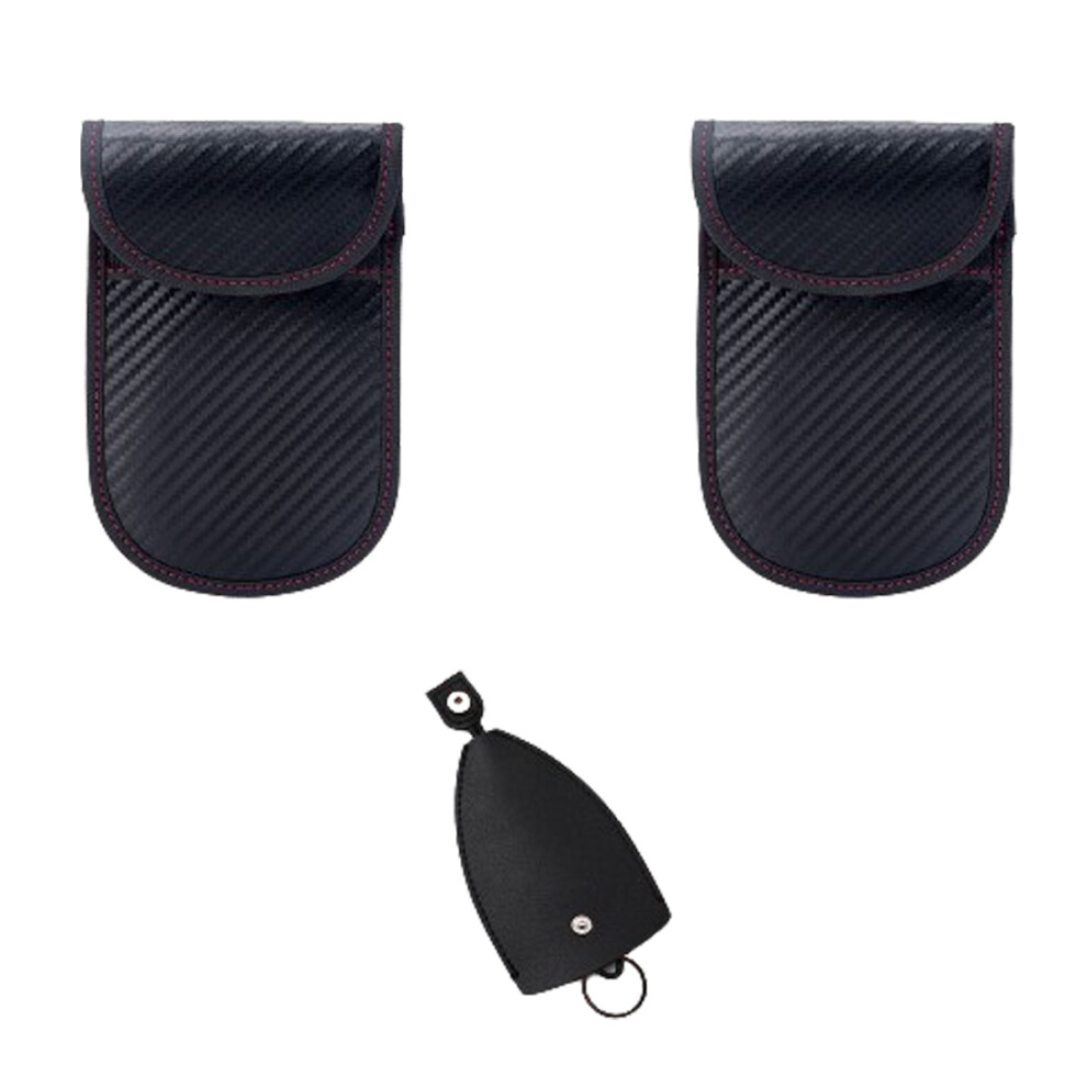Lifetime Warranty Faraday Bag, Adjustable Size Key Fob Protector, Signal Blocking For Anti-Theft Car Security, Carbon Fiber Material, Rfid Protection, 9148971209983