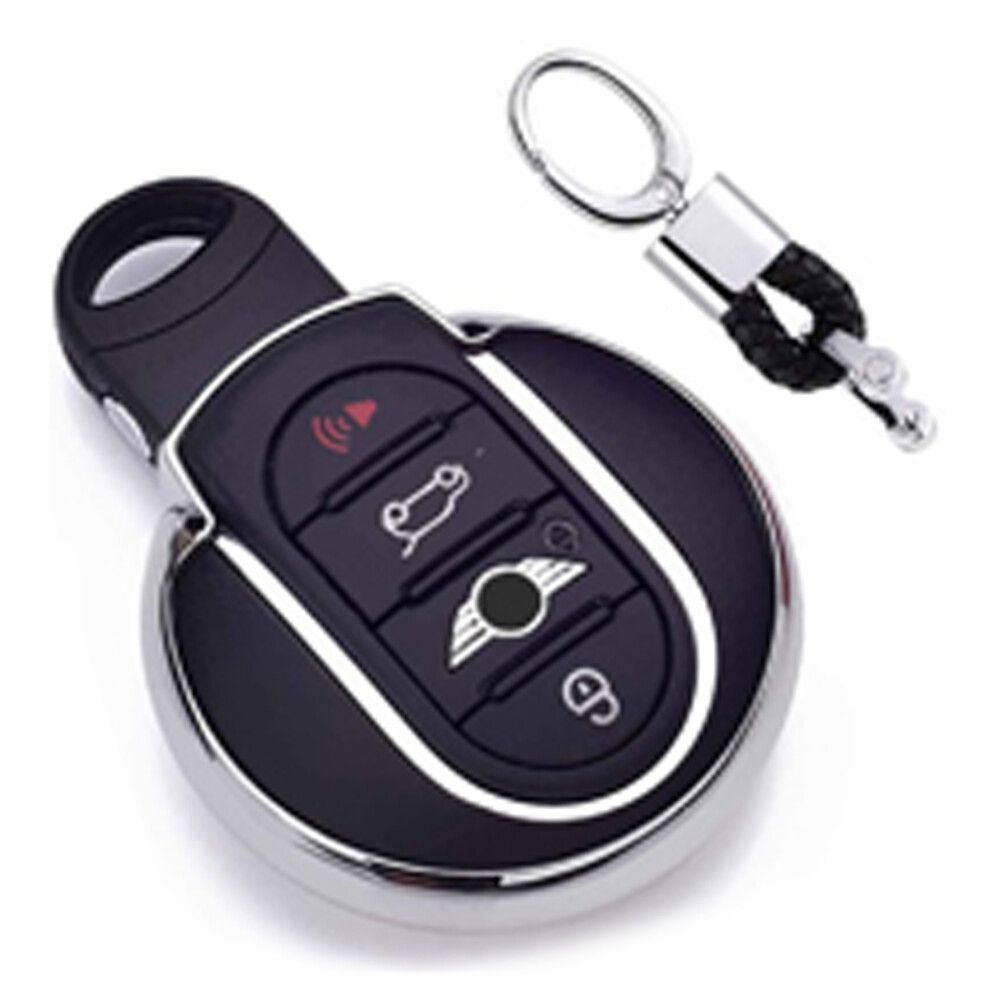 Tpu Key Fob Case For Bmw Mini Cooper 4 Button Keys, Scratch Resistant Water Resistant Car Key Protector With Lucky Keychain, Signal Friendly And Comfo 9074015549169