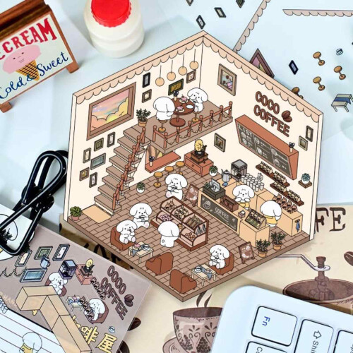 3D Sticker Scene, Make Your Own Sticker Bedroom Coffee Shop Restaurant ...