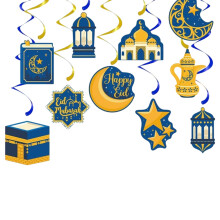 Dekoracje z folii w kształcie spirali na obchody Ramadanu, wiszące dekoracje w kształcie spirali na Eid Mubarak, wiszące dekoracje w kształcie