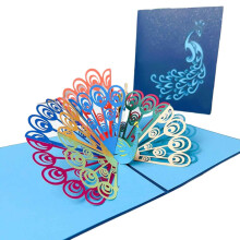 τεμάχιο κάρτα Peacock Pop Up, ιριδίζουσα κάρτα γενεθλίων Peacock3D Pop-Up, κάρτα Peacock Pop Up,