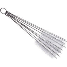 Reinigingsborstels voor rietjes in diverse maten, met roestvrijstalen handvat, voor drinkrietjes, airbrushes, spuitpistolen, tatoeages en kleine