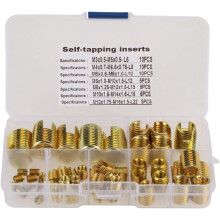 Kit de insertos auto-roscantes, 50 peças, em aço inoxidável, para reparo de roscas. Instalação rápida e fácil para diversas áreas de