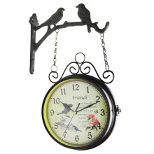 Silent Kitchen Wall Clock With Ornate Bracket, 360 Degree Rotate Antique Decor Wall Vintage Circular Industrial Wall Clock, Retro Wall Clock Double