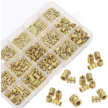 Roscas metálicas para projetos de impressão 3D, forte aderência em peças plásticas, kit com 330 peças de roscas de latão para inserção a
