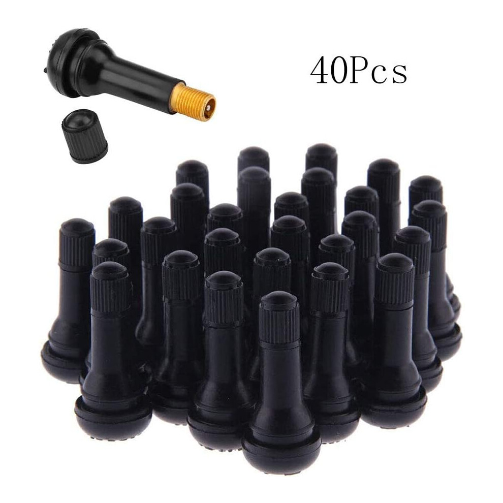 Rubber Snap-In Valve Stem, Tubeless Rim Hole Replacement For All Cars Motorcycles Quad Atv, Ozone Resistant Rubber Ensuring Longevity, Universal 9128293622004