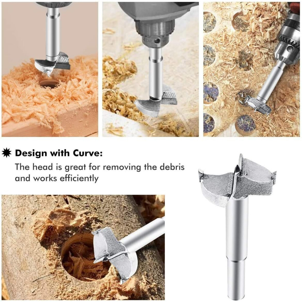 Professional Woodworking Tools, Forstner Drill Bits With Cemented Carbide, Precision Wood Drill Bits For Quick Drilling, Arc Curve Design Head 9128293534413