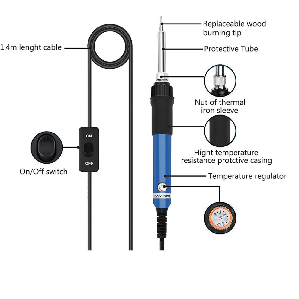 Precision Soldering Iron Tip For Optimal Performance, Enhanced Thermal Conductivity And Fast Heat Conduction For Smooth Soldering, 60W Power 9128293534406