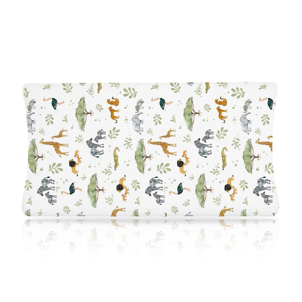 Gentle Changing Pad Cover Elastic Enclosure Portable Baby Changing Pad Cover African Animals Pattern