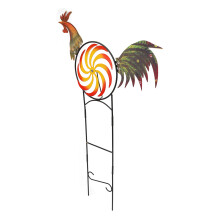 Hahn Windspinner aus Eisen Metall Outdoor Gartendekoration Gartenzaun 400g