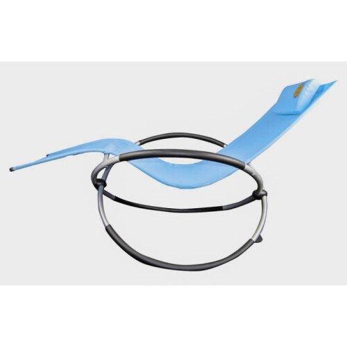 Transat à bascule - O'SUN - Bleu - Pliable - Confortable - Design moderne 2
