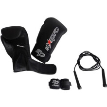 Kit de boxe - O'fitness - Contient : Gants, bandes et corde à sauter - Sacoche de transport inclus
