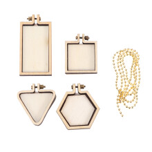 10Stk Kreuzstich Fixierrahmen Holz Mini Ringe Gold Sechseck